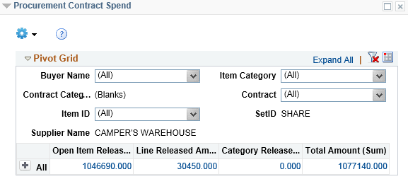 Procurement Contract Spend pagelet