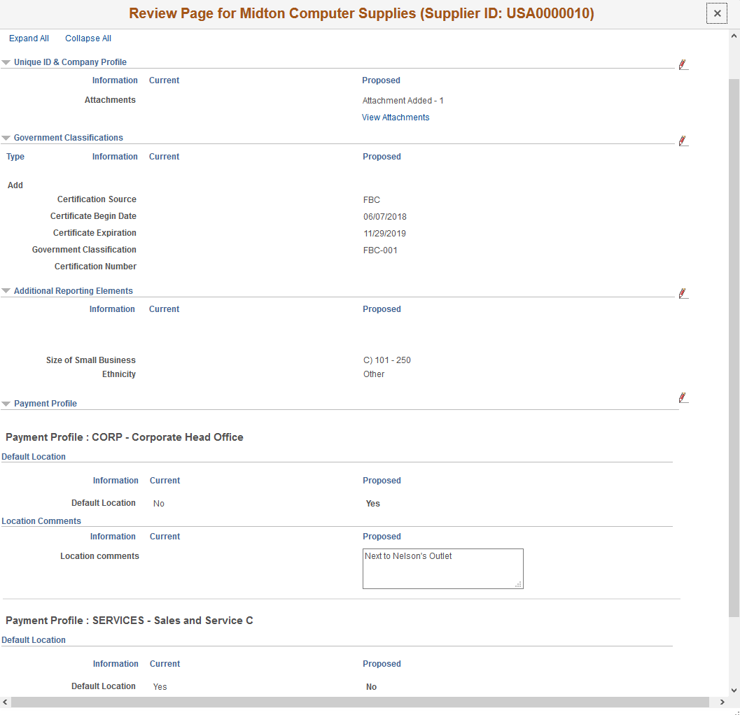 Review and Submit - Review secondary page