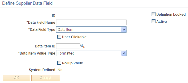 Define Supplier Data Field