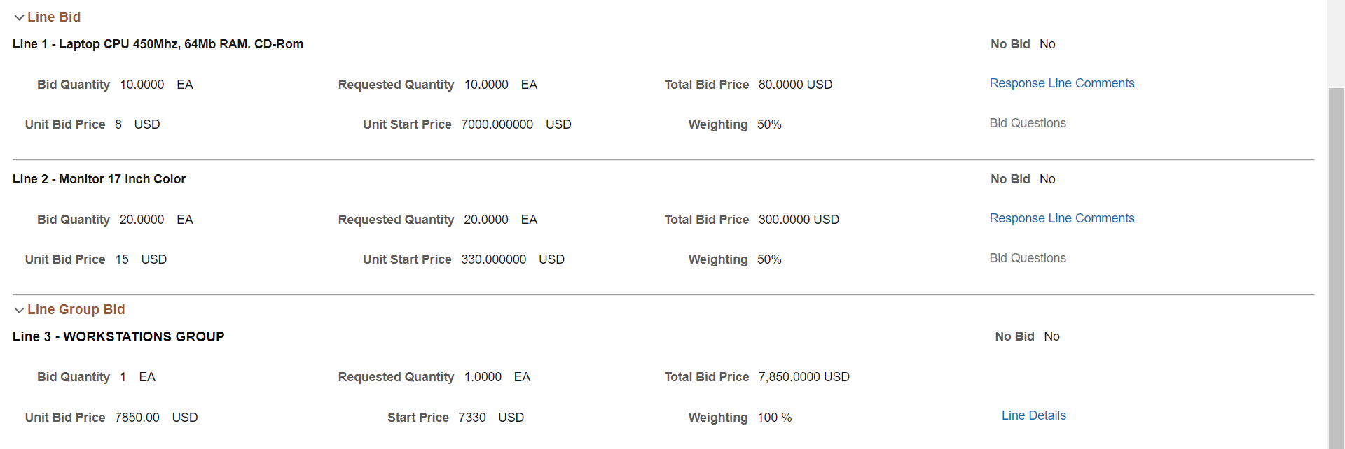 &RFX Bidder Response - Review & Submit page (2 of 2)