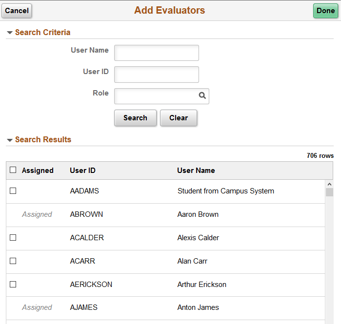 Add Evaluators page