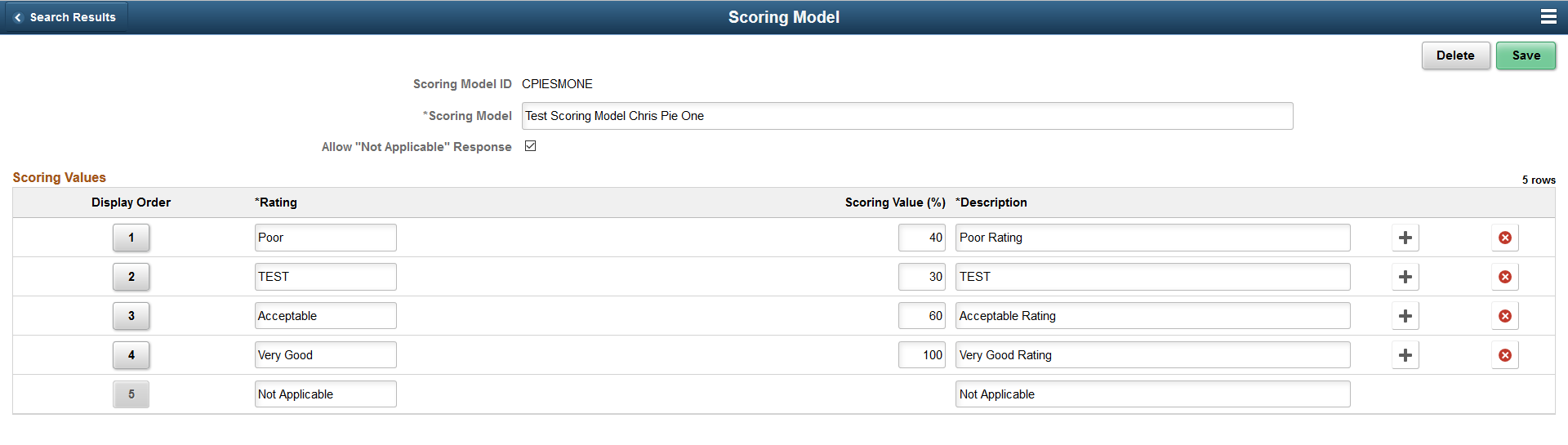 Update Scoring Model