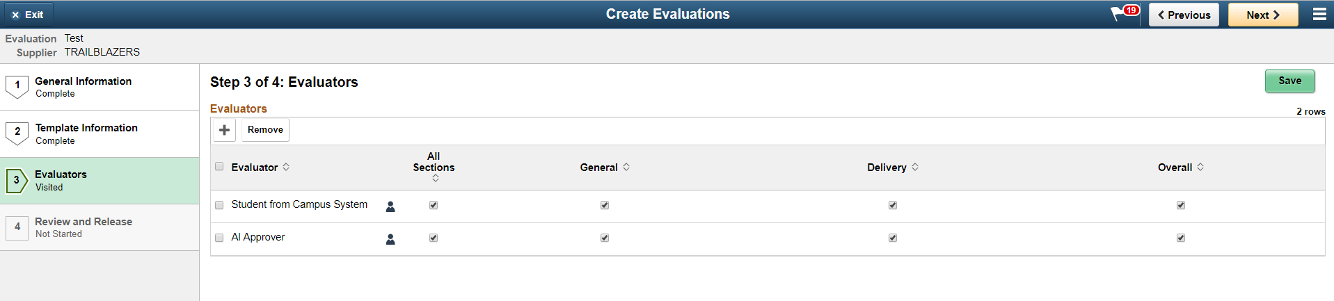 Evaluators Page