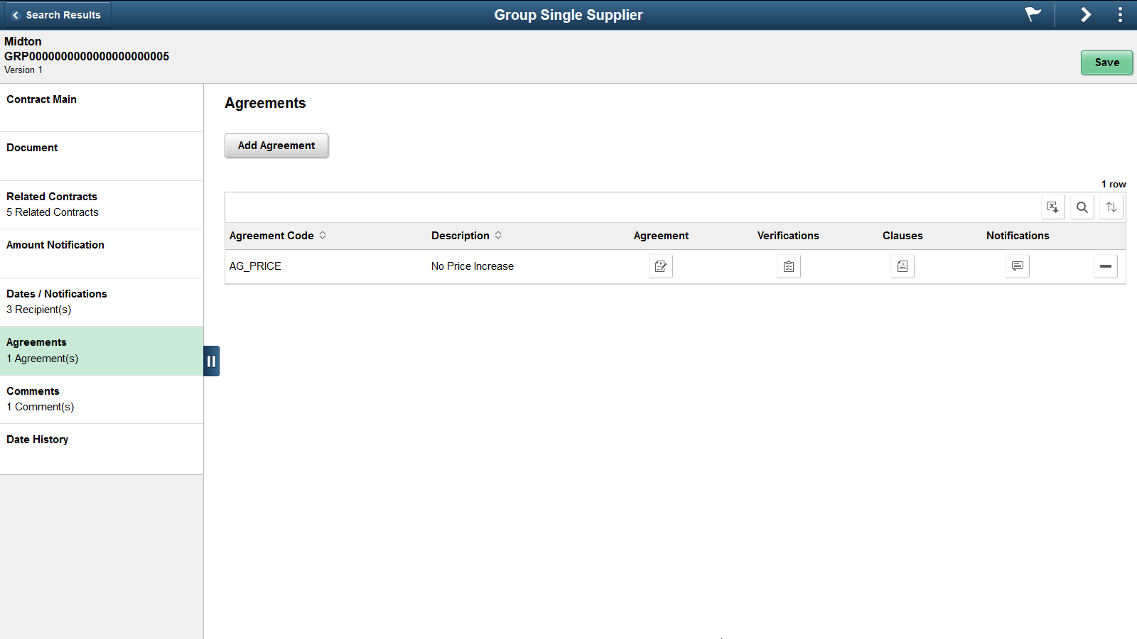 Group and Special Purpose Contracts - Agreements page