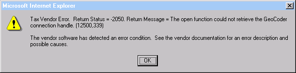 Vertex error message