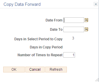 Copy Data Forward page