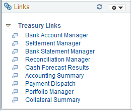Treasury WorkCenter - Links Pagelet