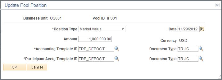 Update Pool Position page