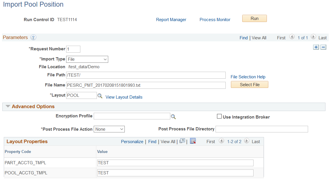 Import Pool Position page