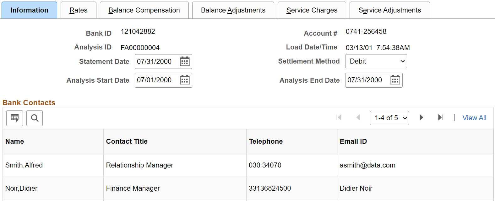 Fee Statements - Information page