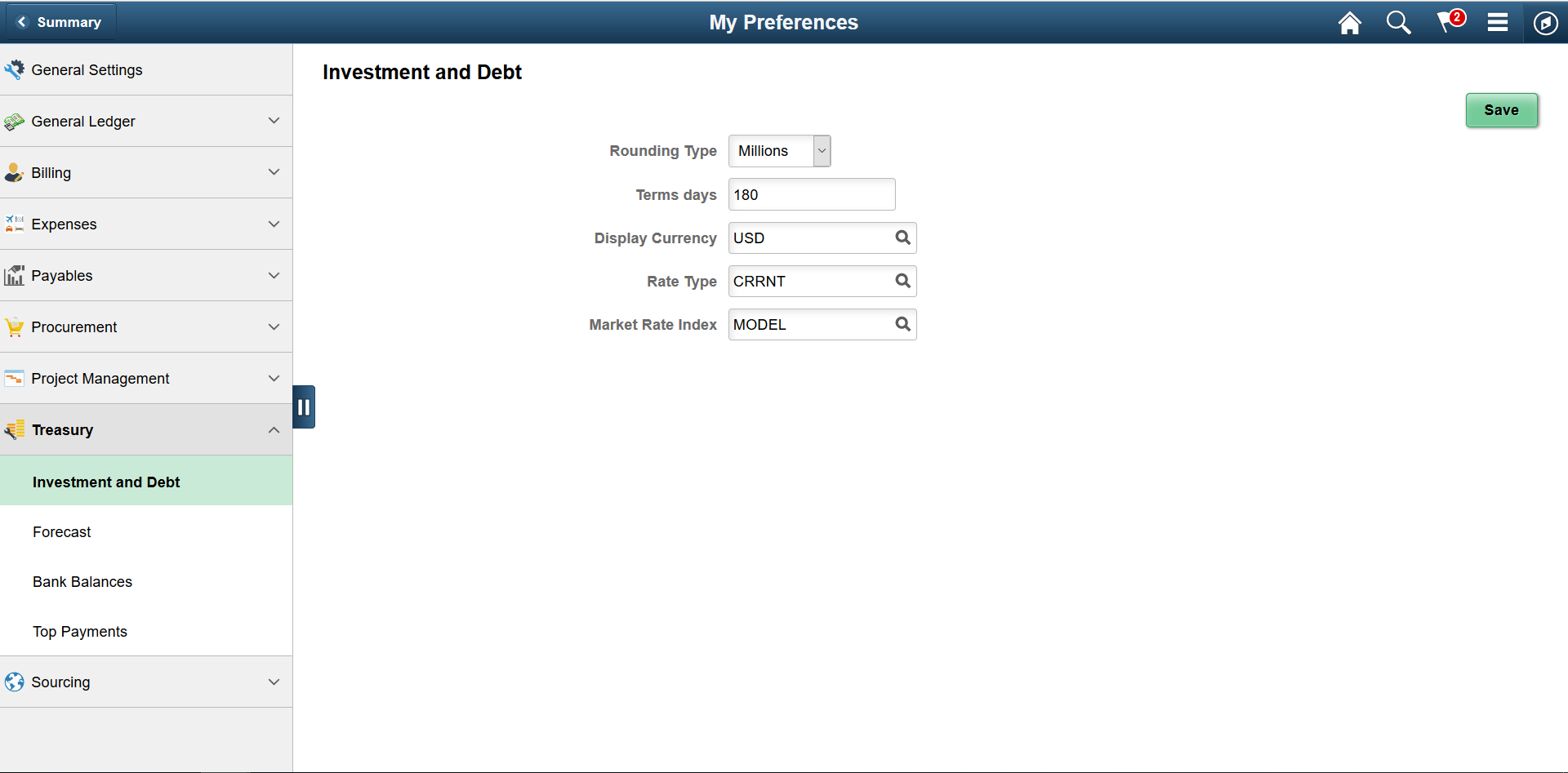 Fluid My Preferences - Investment and Debt page