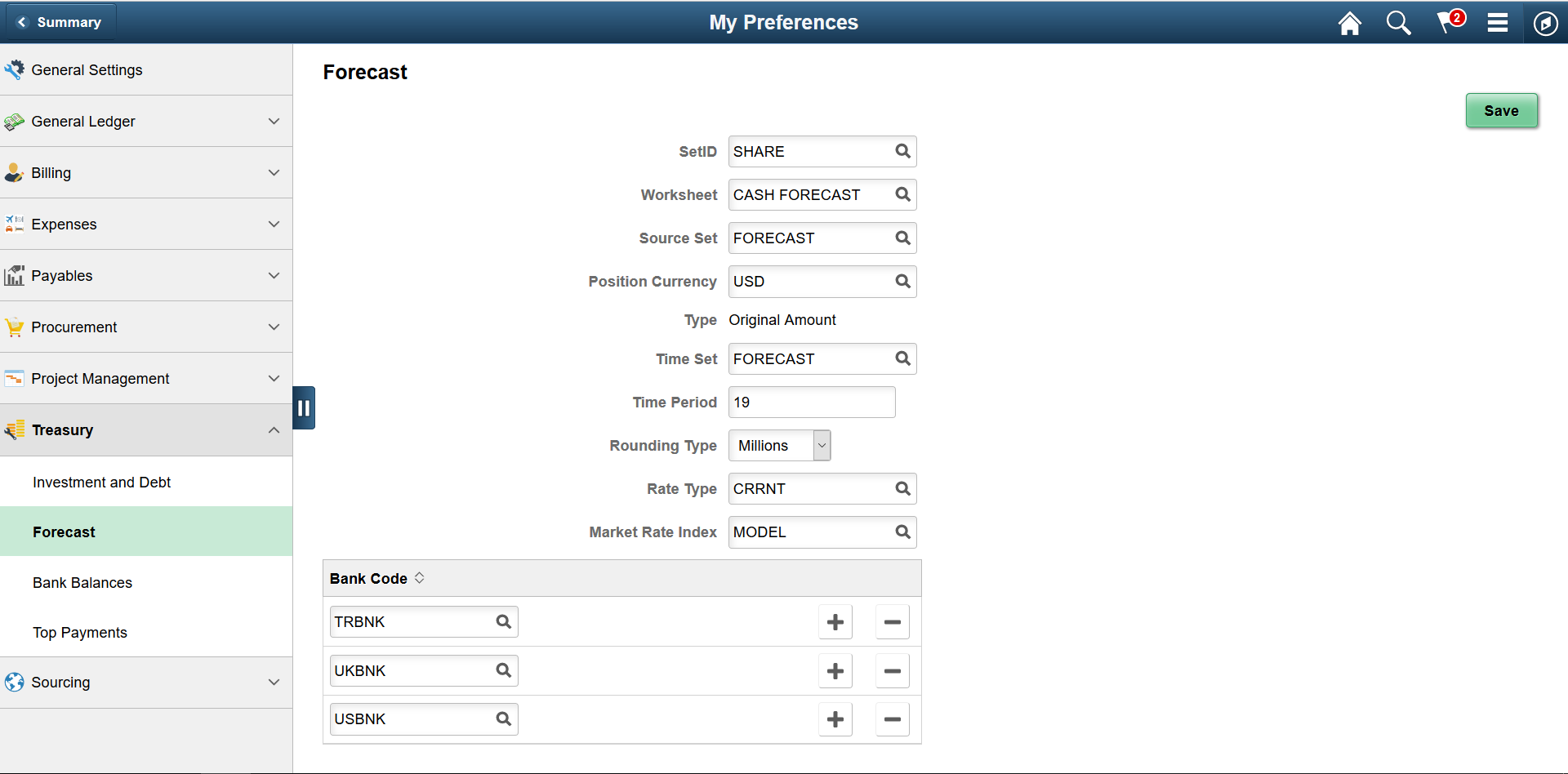 Fluid My Preferences - Forecast page