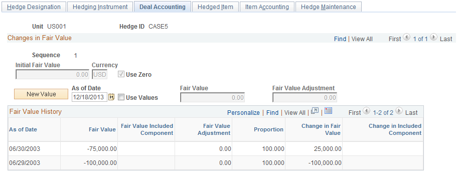 Deal Accounting page