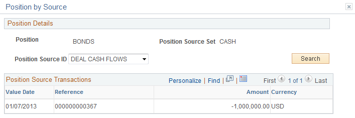 Position Manager Results - Position by Source Page