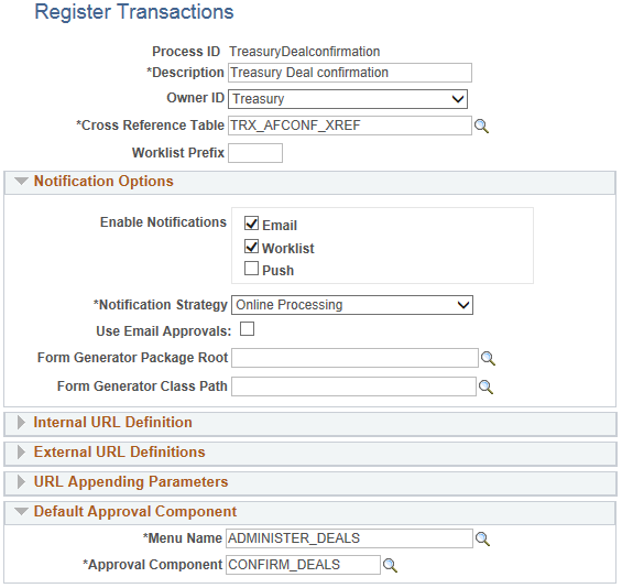 Register Transactions page for Deal Approvals (1 of 2)