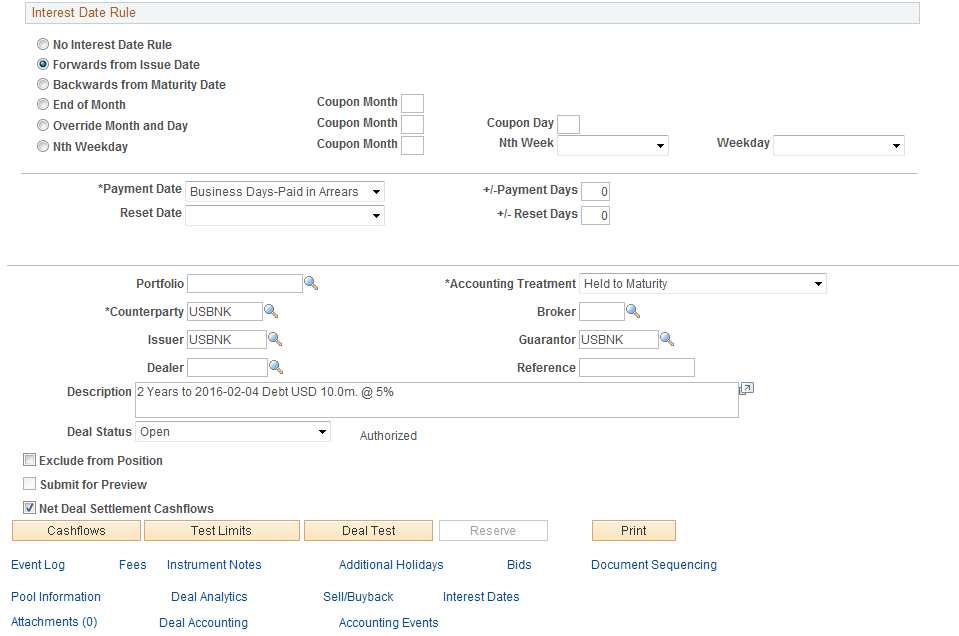 Deal Detail page - entering deal detail information (2 of 2)