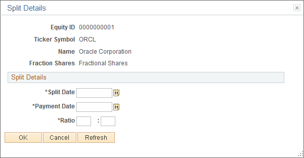 Split Details page