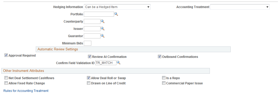 Instrument Detail page for an Interest Rate Physical deal (3 of 3)