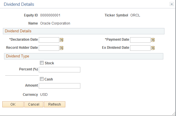 Dividend Details page