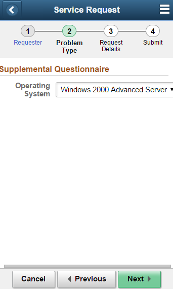 Service Request - Problem Type Page (4 of 4) - Phone