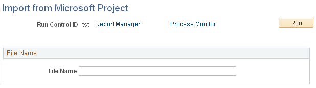 Import Microsoft Project File