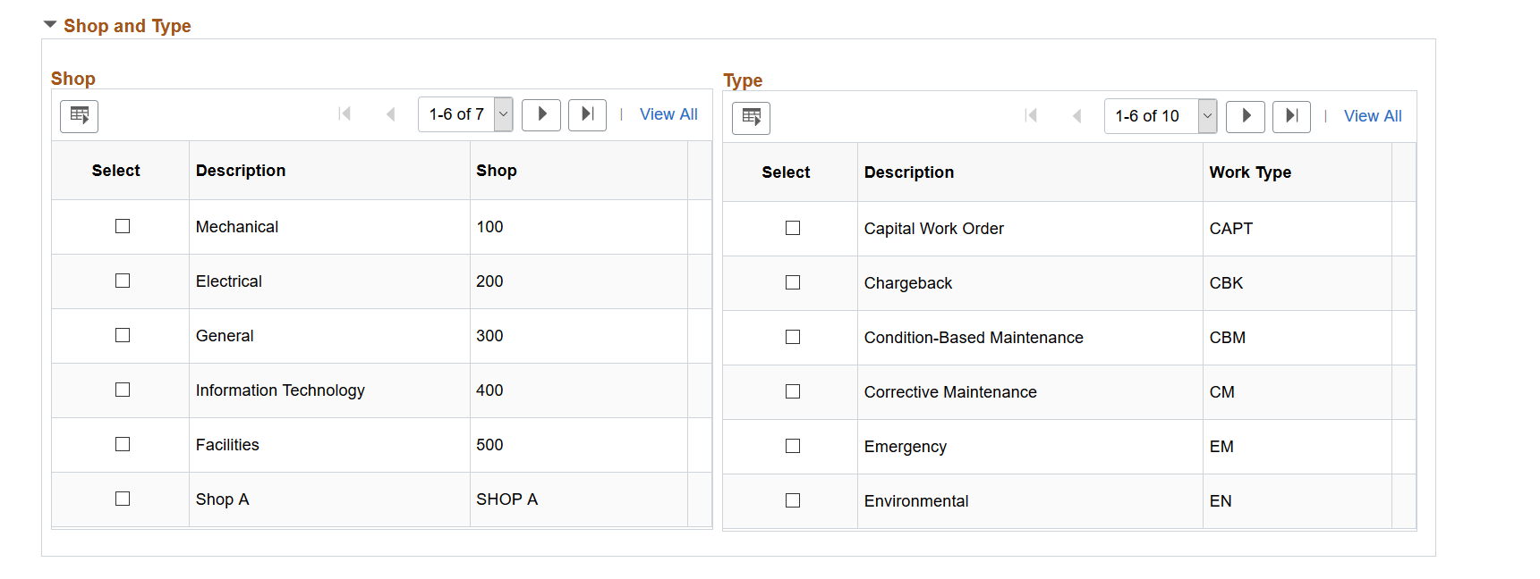 Technician Workbench - Task Search page (3 of 5)