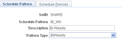 Schedule Pattern page