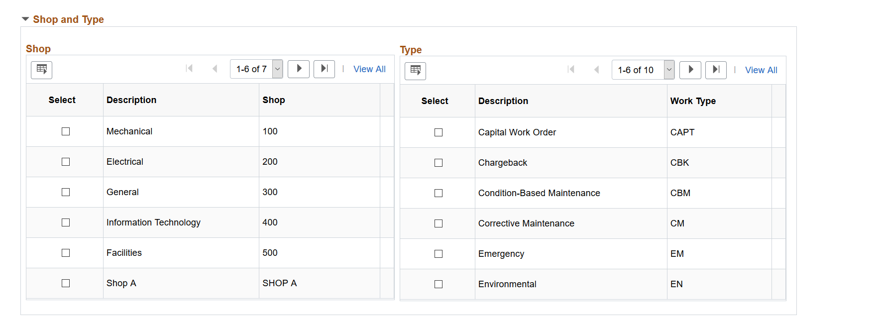 Work Order Workbench - Task Search page (3 of 5)