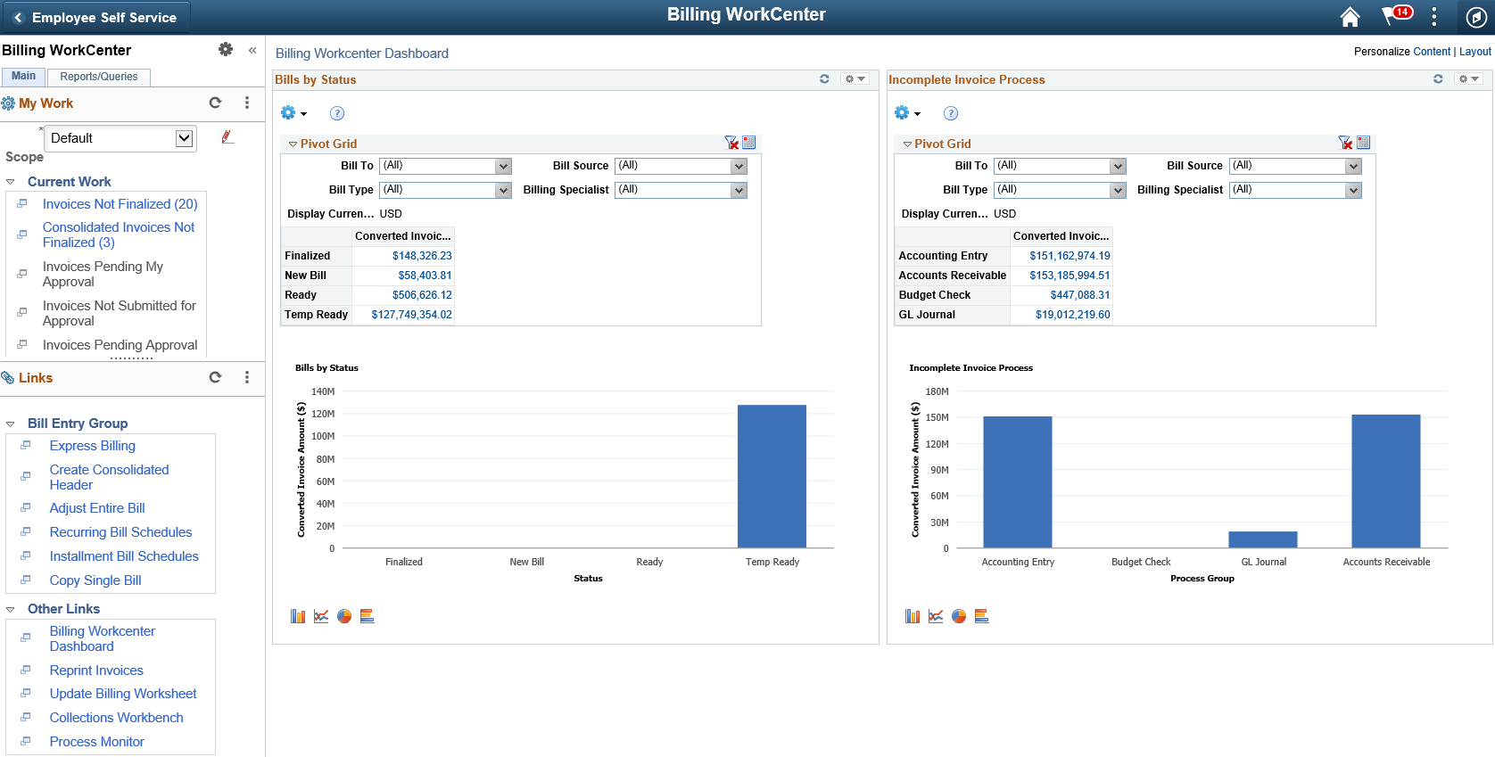 Billing Classic Workcenter