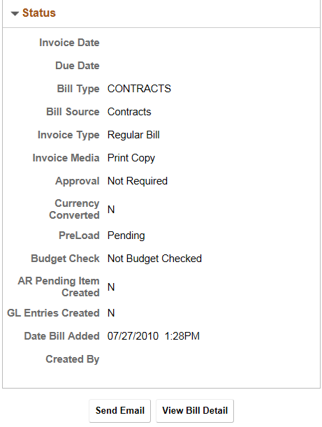 Bill Summary page (SFF) 2 of 2