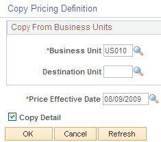 Copy Pricing Definition page