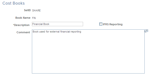 Cost Books page