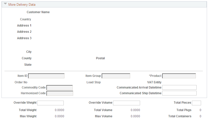 The Delivery Management Workbench-Manage Delivery page (part 2 of 3)