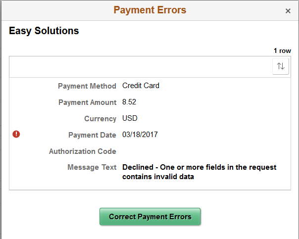 Payment Errors page (LFF)