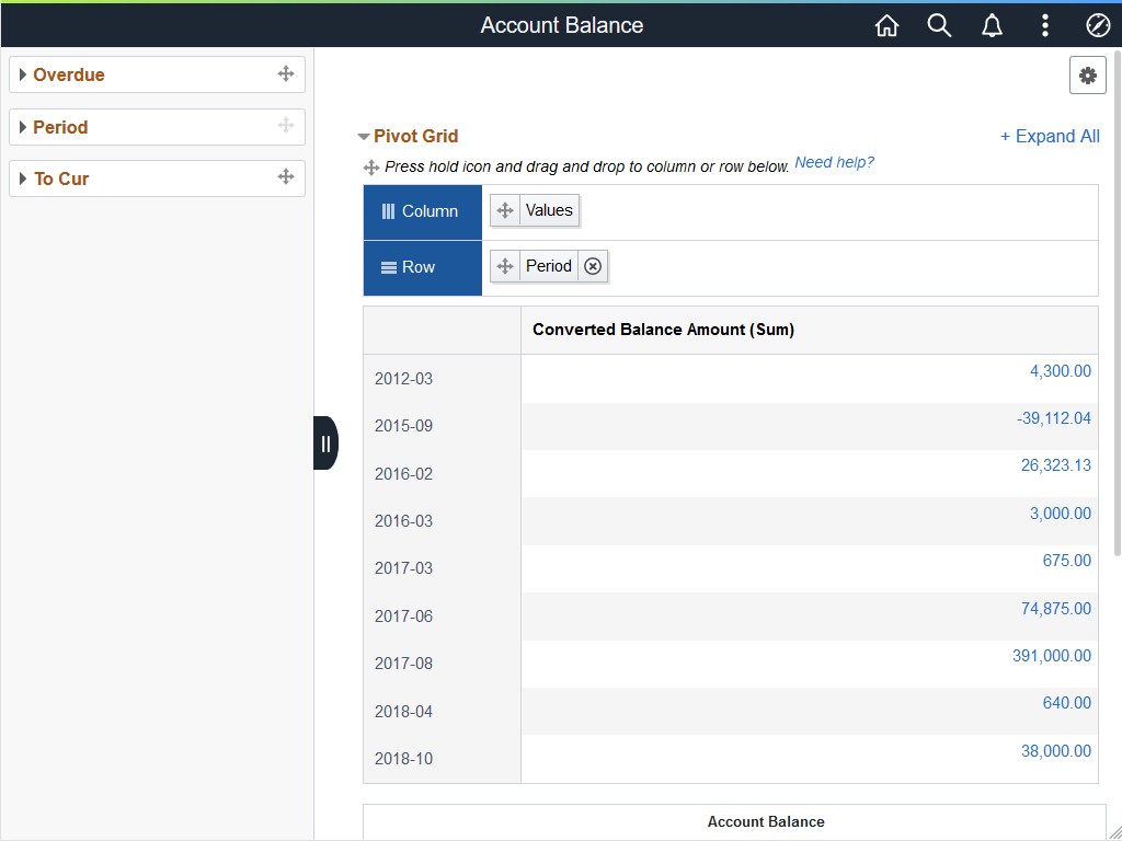 Account Balance Page