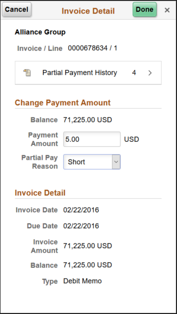 Invoice Detail page (SFF)