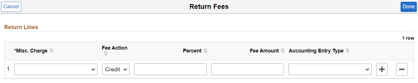 Return Line Fees