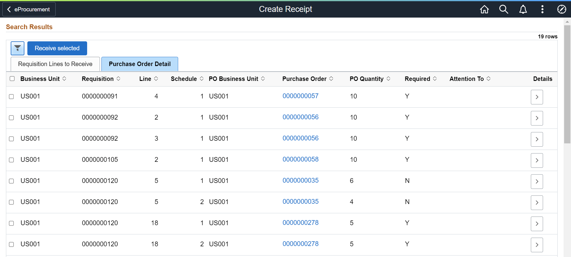 Purchase Order Detail