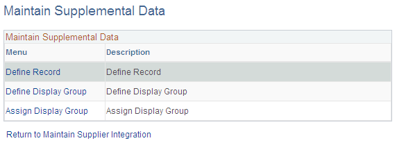 Maintain Supplemental Data