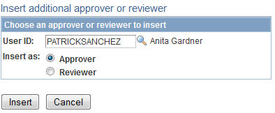 Insert additional approver or reviewer page