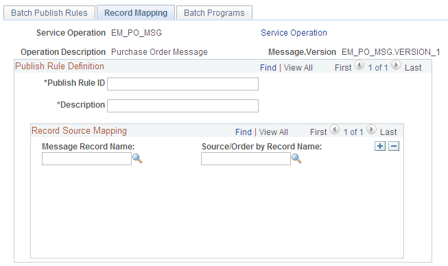 Record Mapping page