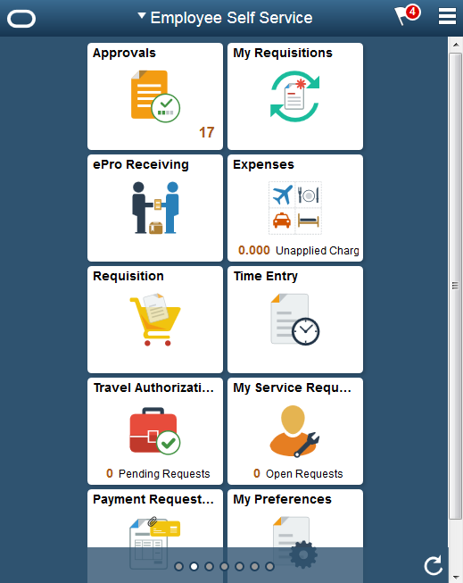 Employee Self Service page