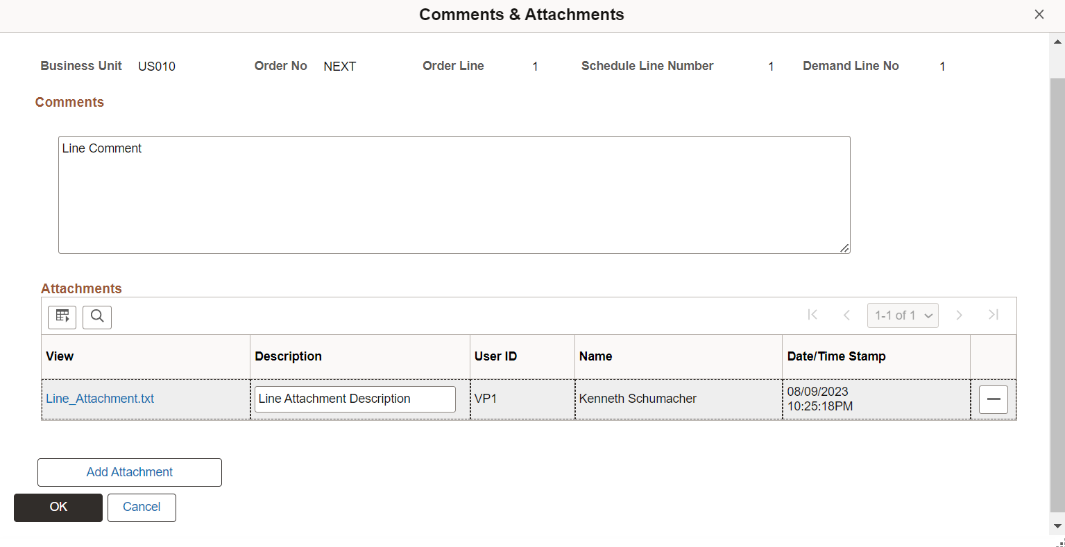 &Express Issue - Line Comments & Attachments Page