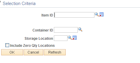 Select Criteria page