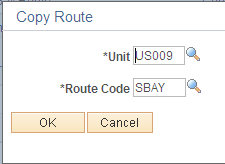 Copy Route page