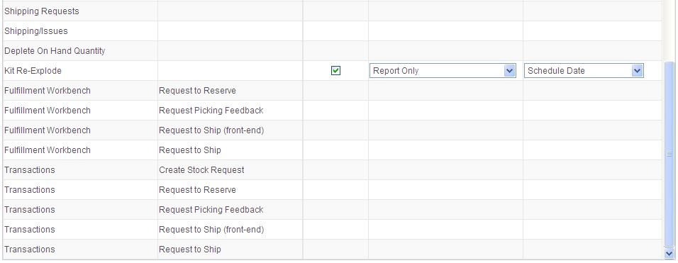 Kit Re-Explode Options tab of the Setup Fulfillment-Fulfillment Task Options page (2 of 2)