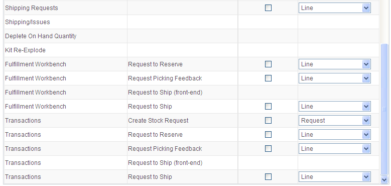 Passthrough Options tab of the Setup Fulfillment-Fulfillment Task Options page (2 of 2)