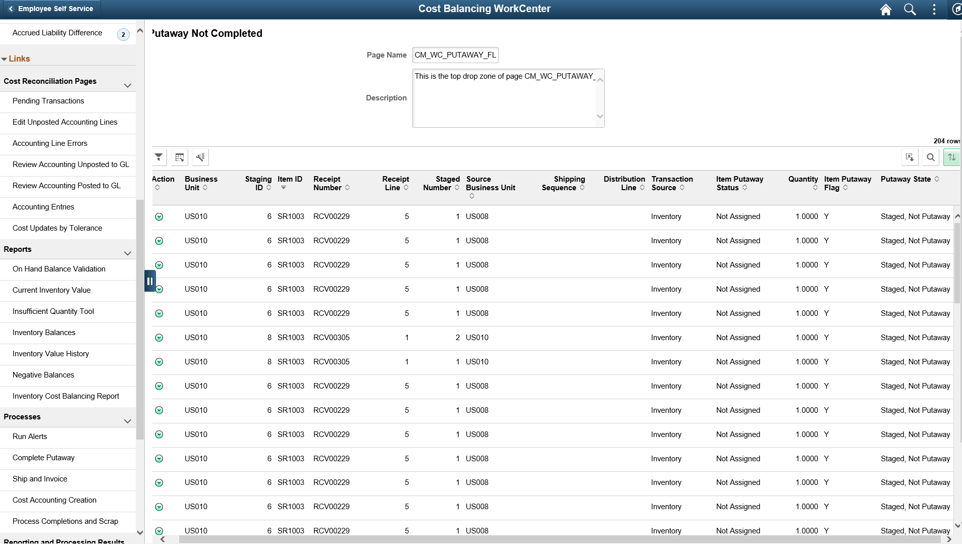 Cost Balancing WorkCenter Page(Fluid)