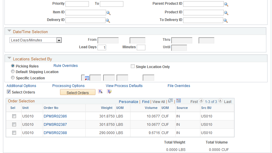 Order Release Request process page (2 of 2)