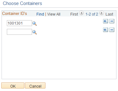 Choose Containers page